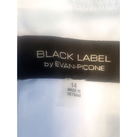 Black Label by Evan Picone Blue Sleeveless Empire Waist Sheath Dress Size 14 - Picture 4 of 8